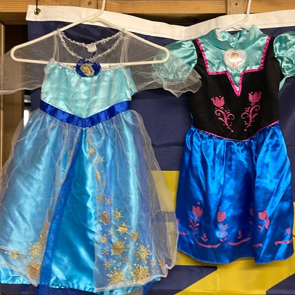 2 Disney Frozen Elsa  and Anna Dress up/Costume dress - Picture 1 of 7